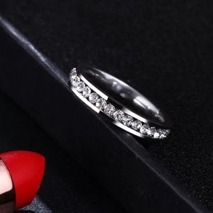 Sparkling Diamond Stainless Steel Ring 11.5